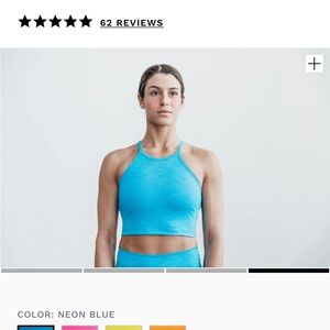 NoBull neon blue halter tank